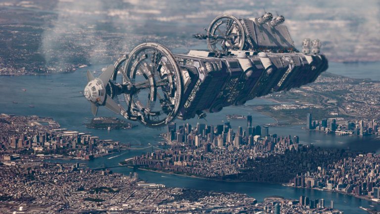 Elite Dangerous Spaceships Visit Earth’s Cities